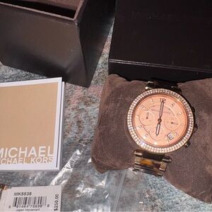 Michael Kors Rose Gold and Tortoiseshell Bracelet Watch